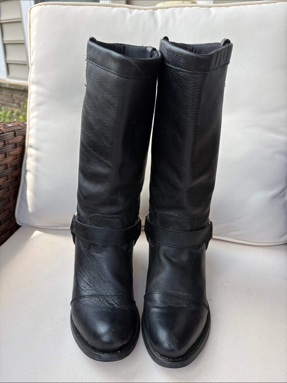 Durango Black Mid-Calf Leather Heeled Boots